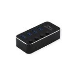 ROLINE USB 3.2 Gen 1 Notebook Hub, 4 Ports, einzeln schaltbar, schwarz