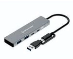 GrauGear GG 18116 - USB 3.1 4-Port Hub 2x A C A/C Anschlusskabel