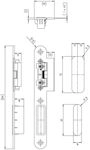 KFV Lappenschlie&szlig;blech 8050 mit AT-St&uuml;ck 115, 204 x 24 x 3mm, links, Edelstahl