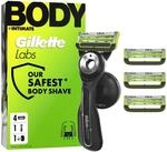 Gillette Labs Body + Intimate Systemklingen 4er + Handst&uuml;ck Rasierer