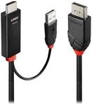 Lindy Adapterkabel - HDMI, USB (nur Strom) m&auml;nnlich zu DisplayPort m&auml;nnlich