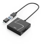Hama USB-Kartenleser, USB-A, mit USB-C-Adapter, USB 3.2 Gen1, SD/micro SD/CF/MS