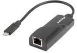 Lanberg NC-1000-02 - USB Typ-C - RJ-45 - Schwarz - 1 St&uuml;ck(e) - 0,15 m