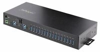 StarTech.com 16-Port Industrial USB 5Gbps Hub with Power Adapter, Metal Enclosure,