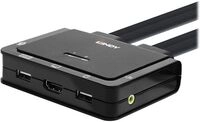Lindy 2 Port HDMI 18G, USB Type C, USB 2.0 & Audio Cable KVM Switch