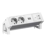 BACHMANN DESK2 ALU WHITE 2xCEE7/3, 1xUSB C/C 45W L=0,2m RAL9010