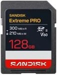 SanDisk SDXC Extreme PRO 128GB (UHS-II, V60, U3, C10, R300 MB/s /W210 MB/s, 6K)