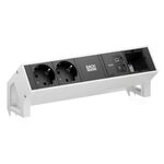 BACHMANN DESK2 2xCEE7/3 1xUSB C/C 65W, 1xCM L=0,2m RAL9010