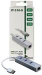 Inter-Tech Argus IT-310-S - Hub - 3 x SuperSpeed USB 3.0 + 1 x 10/100/1000