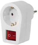 Hama Steckdosenadapter, Schutzkontakt-Steckdose, 2-poliger Schalter, Wei&szlig;