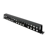 VALUE 19-Zoll-Frontplatte 1 HE mit Rangierkanal 40 x 40 mm, schwarz