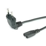 ROLINE Netzkabel Euro-Stecker (abgewinkelt) auf C7, 2pol., schwarz, 1,8 m