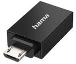 Hama USB-OTG-Adapter, Micro-USB-Stecker - USB-Buchse, USB 2.0, 480 Mbit/s