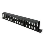 VALUE 19-Zoll-Frontplatte 1 HE mit Rangierkanal 40 x 80 mm, schwarz