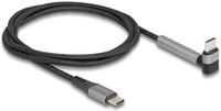 Delock USB 2.0 Kabel Type-C Stecker zu gewinkelt mit St&auml;nderfunktion PD 3.0 60