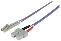 Intellinet Fiber Optic Patch Cable, OM4, LC/SC, 1m, Violet, Duplex, Multimode, 50/125