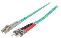 Intellinet Fiber Optic Patch Cable, OM3, ST/LC, 5m, Aqua, Duplex, Multimode, 50/125