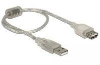 Delock 82244 - 0,3 m - USB A - USB A - USB 2.0 - 0,48 Gbit/s - Transparent