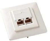 Equip Anschlussdose, Unterputz - CAT 5e - RJ-45 X 2 - hochwei&szlig;, RAL 9003 (Packung