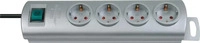 BRENNENSTUHL 1153390124, Brennenstuhl Steckdosenleiste 4fach silber 1.5m...