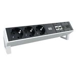 BACHMANN 902.302, BACHMANN Steckdosenleiste DESK2 3x Schutzkontakt, 2x CAT6a, 1x
