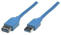 Manhattan USB-A to USB-A Extension Cable, 2m, Male to Female, Blue, 5 Gbps (USB 3.2