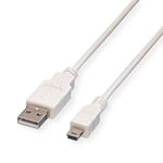 VALUE USB 2.0 Kabel, Typ A - 5-Pin Mini, wei&szlig;, 1,8 m