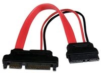 StarTech.com Slimline SATA auf SATA Adapter mit Strom Buchse/Stecker 15cm -