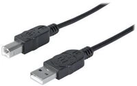 Manhattan USB-A to USB-B Cable, 1.8m, Male to Male, Black, 480 Mbps (USB 2.0)