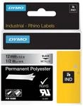 Dymo Polyester - permanenter Klebstoff - Schwarz auf Silber - Rolle (1,2 cm x 5,5 m)