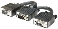 Manhattan SVGA Y Cable, HD15, 15cm, Male to Females, Splits an SVGA connection