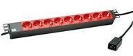 Bachmann 333.937 - 2 m - 9 AC-Ausg&auml;nge - indoor - Typ F - Aluminium - Schwarz - Rot