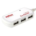 ROLINE USB 2.0 4-Port Hub mit Repeater, 12 m