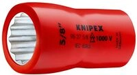 KNIPEX Steckschl&uuml;sseleinsatz (Doppel-Sechskant) mit Innenvierkant 3/8" 42 mm