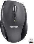 Logitech Marathon M705 - Maus - F&uuml;r Rechtsh&auml;nder - Laser - kabellos - 2.4 GHz -
