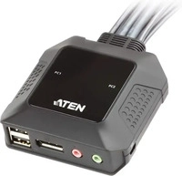 ATEN CS22DP-AT, ATEN CS22DP - KVM-/Audio-/USB-Switch - 2 x KVM/Audio/USB