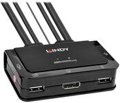 Lindy 2 Port DisplayPort 1.2, USB 2.0 & Audio Cable KVM Switch