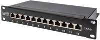 DIGITUS Cat.6A Patch Panel, geschirmt, 12-Port, 1HE, 10", schwarz