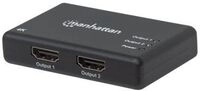 Manhattan HDMI Splitter 2-Port , 4K@30Hz, Displays output from x1 HDMI source to x2