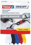 tesa&reg; On&Off Kabelmanager &ndash; 5 m x 10 mm &ndash; Klettband schwarz, wiederverwendbar