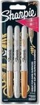 Sharpie Metallic Marker Permanent F 3 Stk Gold Silber Bronze Blister
