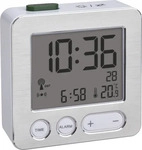 TFA 60.2545.54, TFA 60.2545.54 - Digitaler Wecker - Rechteck - Silber - Kunststoff -