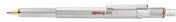 rOtring Druckkugelschreiber 800 - Anklippbarer versenkbarer Stift - Silber - Schwarz