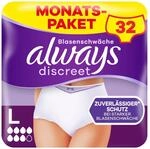 Always Discreet Inkontinenz-H&ouml;schen Plus, Gr&ouml;&szlig;e L, 32 H&ouml;schen (4 Packungen x 8