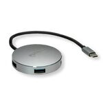 ROLINE USB 3.2 Gen 1 Hub, rund, 4fach, Typ C Anschlusskabel