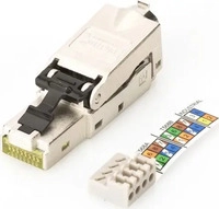 DIGITUS DN-93631, DIGITUS CAT 6A Feldstecker, STP mit Staubschutzkappe, Knickschutz