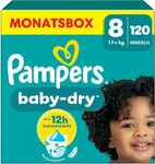 Pampers Baby Dry Gr. 8 Extra Large 17+kg Windeln, 120 St&uuml;ck, Monatsbox
