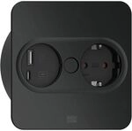 BACHMANN Einbausteckdose TWIST 2 eckig, Steckdose, USB, schwarz matt
