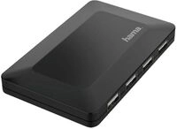Hama 200122 USB-Hub, 4 Ports, 480 Mbit/s,+Power