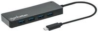 Manhattan 7-Port USB 3.2 Gen 1 Typ-C Hub USB-C-Stecker auf sieben USB-A-Buchsen 5